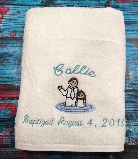 Baptism Towel Embroidered Lds Baptism Towel Baptism Towel Etsy