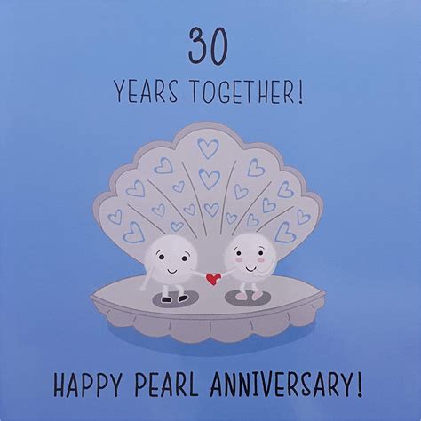 Happy Anniversary Card With Name 30th Wedding Anniversary Card Pearl