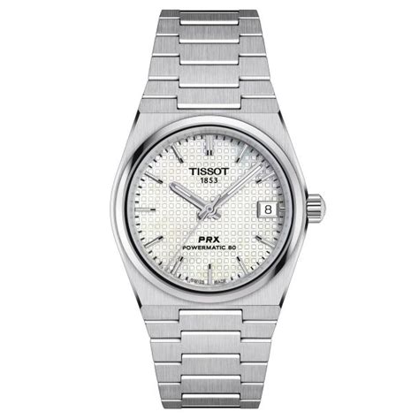 Tissot Prx Powermatic Mother Of Pearl Dial And Stainless Steel