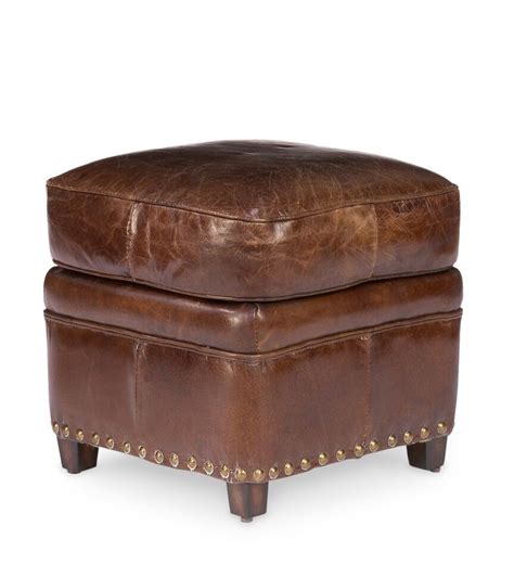 A wide variety of leather stool options are available to you, such as general use, design style, and material. 18x18 wide small ottoman stool vintage brown cigar leather ...
