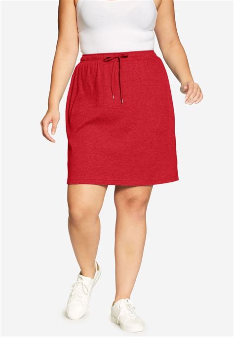 Sport Knit Skort Vivid Red Plus Size Skirts Womens Skirt Skort