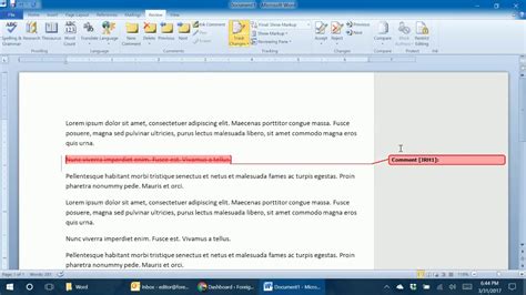 How To Track Changes And Make Comments In Microsoft Word Youtube