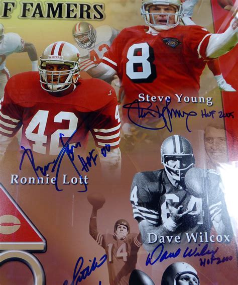 San Francisco 49ers Hall Of Famers Autographed Signed Framed 16x20