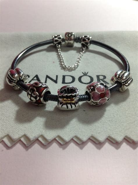 Authentic Pandora Oxidized Clasp Bracelet With Threaded Charms Etsy