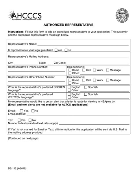 Form De 112 Fill Out Sign Online And Download Printable Pdf Arizona