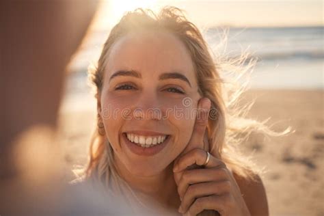 pov couple and love on beach holiday vacation or summer date outdoors portrait romance and