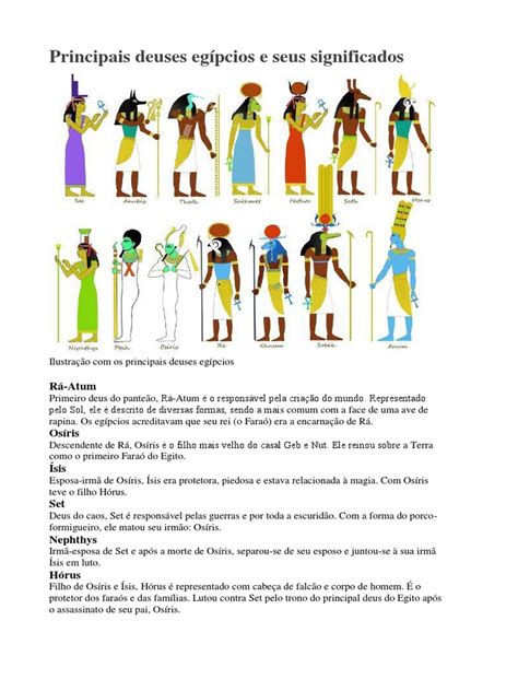 Principais Deuses Egípcios E Seus Significados