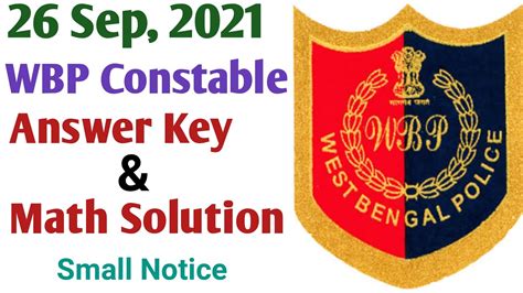 Wbp Constable Answer Key Wbp Constable Math Gi Question Solution