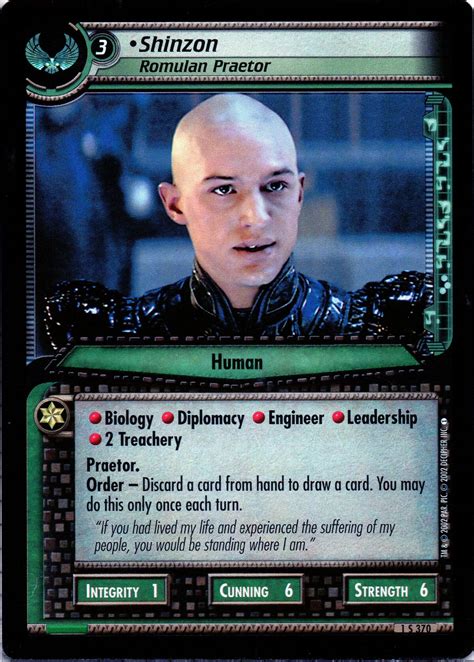Shinzon Romulan Praetor 2e Cardguide Wiki Fandom