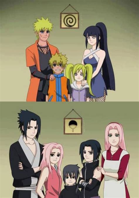 Naruto And Hinata With Sasuke And Sakura There Son Naruto And