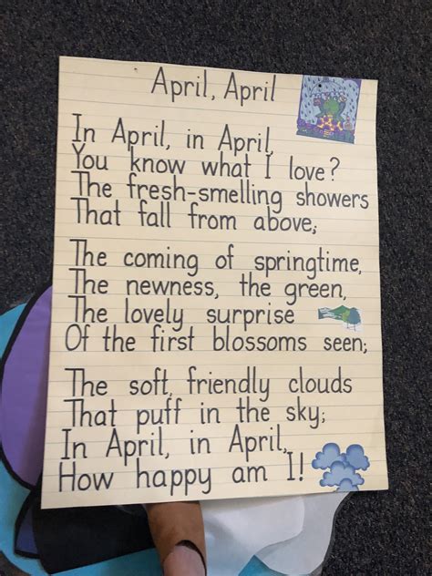 April Poem Poems About School 1st Grade Writing Shared Reading Poems