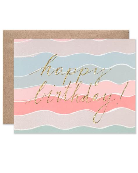 Happy Birthday Squiggles With Gold Glitter Foil Card Little