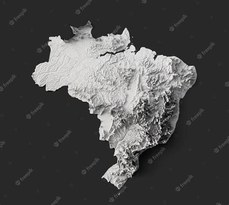 Mapa Topográfico Do Brasil 3d Realista Mapa Do Brasil Cor Textura