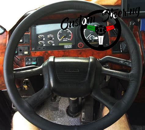 Scania P R T Range Truck 2004 2012 Black Leather Steering Wheel Cover