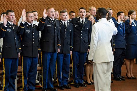 With Ceremony And Salutes Rotc Graduates Begin Their Military Service