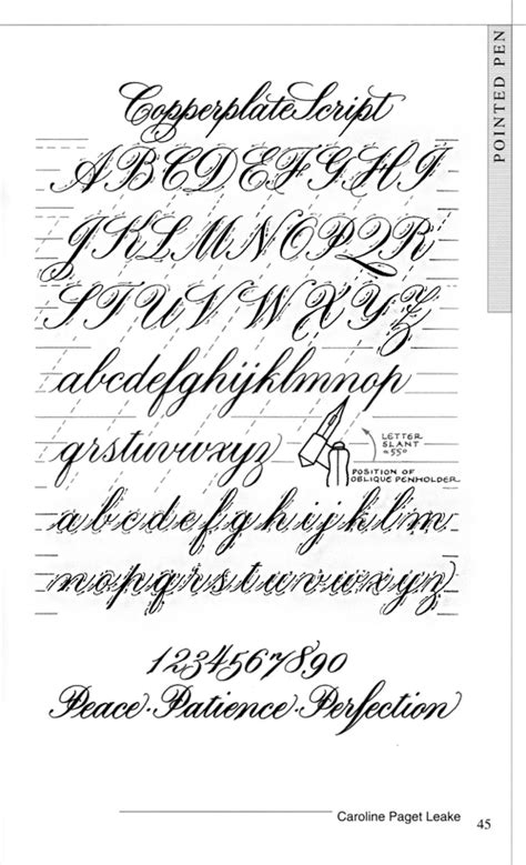 Calligraphy Copperplate Script Exemplar 美しい手書き レタリングアルファベット レタリング