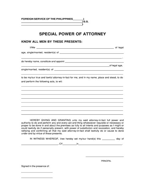 Free Printable Special Power Of Attorney Forms Printable Forms Free