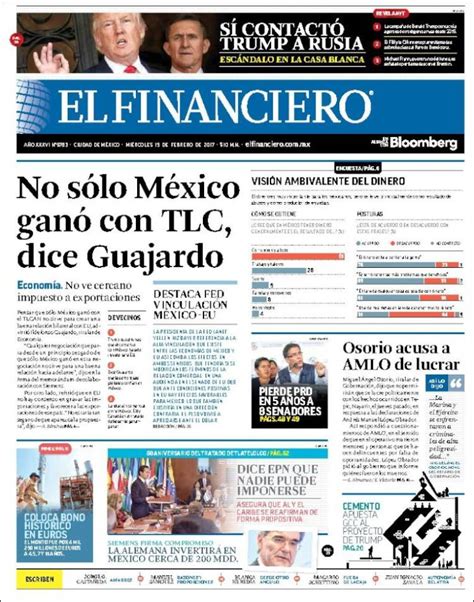 Durante ocho décadas estados unidos. Periódico El Financiero (México). Periódicos de México. Edición de miércoles, 15 de febrero de ...