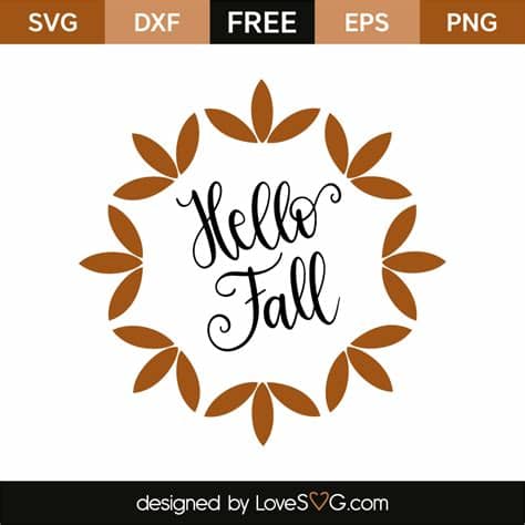 Free svg designs | download free svg files for your own. Hello Fall Monogram Frame | Lovesvg.com