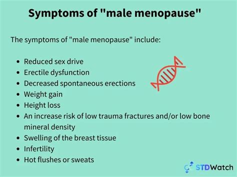 male menopause signs symptoms and causes