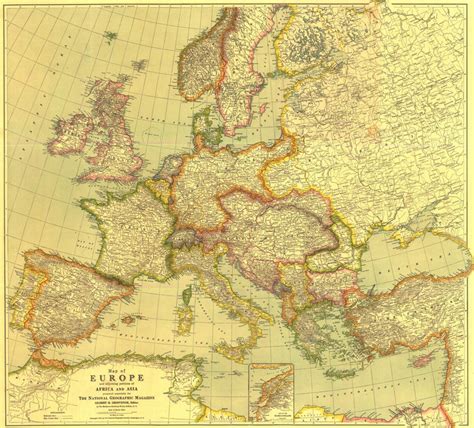 Europe Map 1915 With Africa And Asia