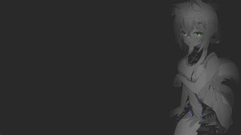 Anime Manga Anime Girls Illustration Minimalism Monochrome Dark Background Neko Ears Uniform