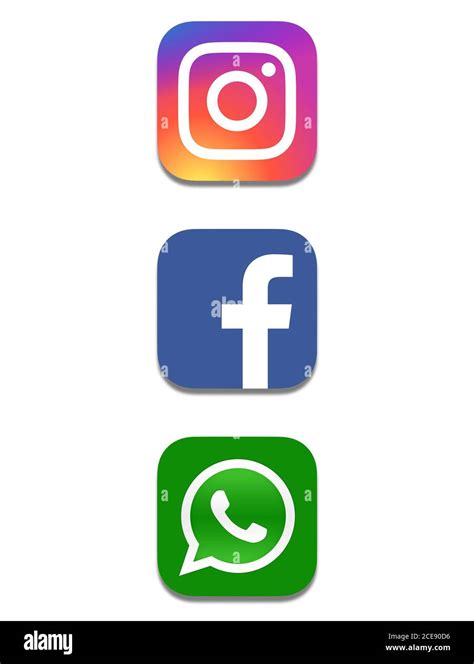 Facebook Instagram Whatsapp logo Stock Photo - Alamy
