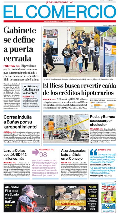 El Comercio Ecuador Jueves 18 De Mayo De 2017 Infobae