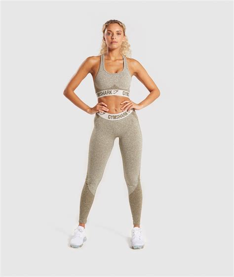 Gymshark Flex Sports Bra Khaki Sand Flex Leggings Clothes Tracksuit Bottoms