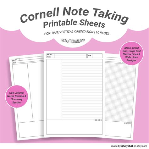 Use This Cornell Note Taking Printable Template To Make Your Notes Neat