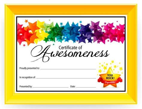 Certificate Of Awesomeness Dabbles And Babbles Free Printable