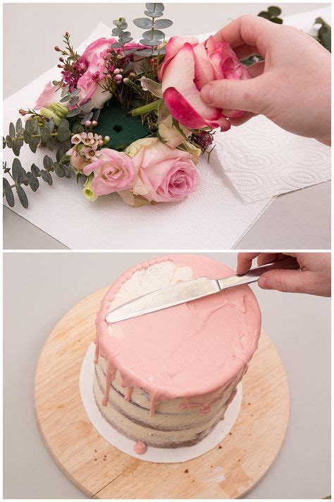 Hochzeitstorte Selber Backen Naked Cake Mit Blumen Und Eukalyptus Food Cakes Wedding Cake Pops