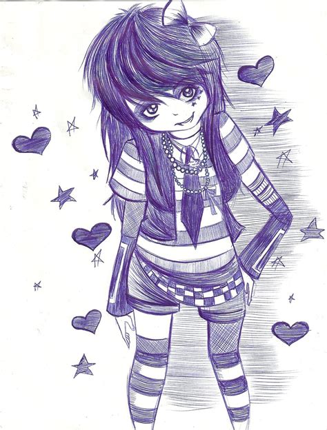 Emo Girl Sketch 3 By Xxxverenaxxx On Deviantart