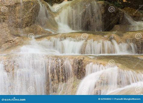 Close Up Multiple Layer Waterfalls Stock Photo Image Of Forest