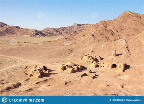 Abandoned Old Iranian Village In The Desert Near The City Of Yazd Made