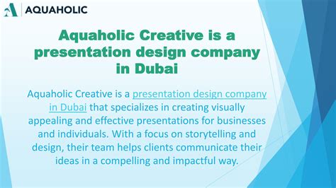 Aquaholic Creative Presentation Design Company In Dubai By Aquaholic