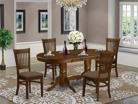 5pc Vancouver Dinette Dining Set Oval Table W 4 Cushioned Chairs In