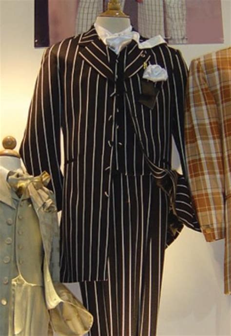 Vested Dark Color Black And White Pinstripe Fashion Zoot Suit
