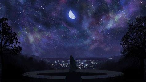 Anime In Moon Wallpaper Wallpaper Download Free