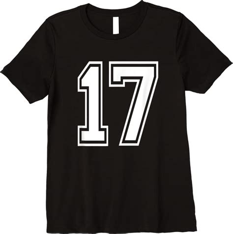 Shop Number 17 Numbered Uniform Sports Jersey Team 17th Birthday T