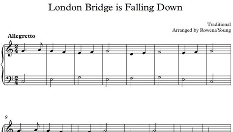 London Bridge Is Falling Down Piano Notestoreuk