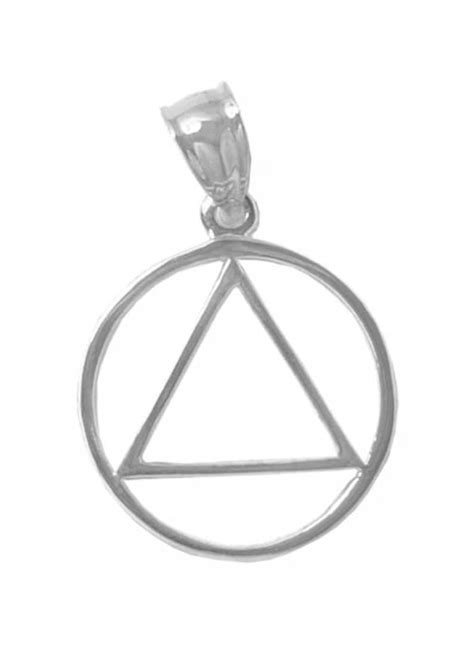 Alcoholics Anonymous Sterling Silver Aa Symbol Pendant Thick Etsy