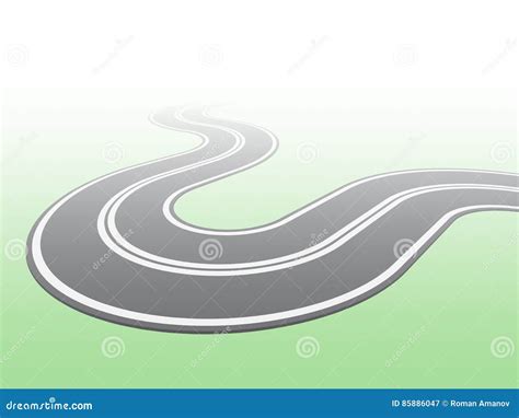 Curved Road Template Vector Illustration Stock Vector Illustration