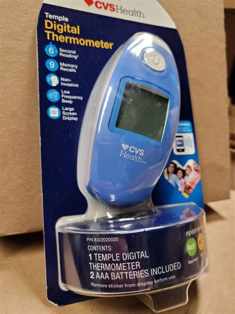 Cvs Health Temple Digital Thermometer For All Ages 6 Second Reading A3