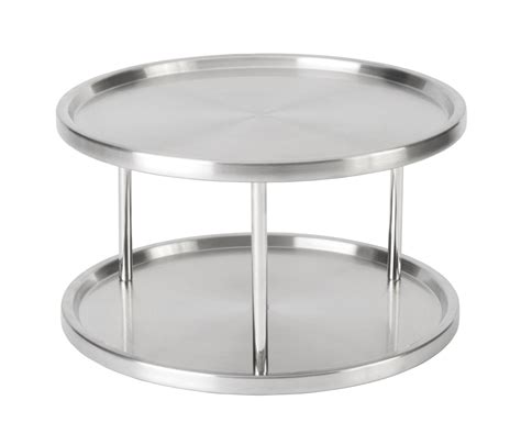 2 Tier Stainless Steel Lazy Susan Turntable