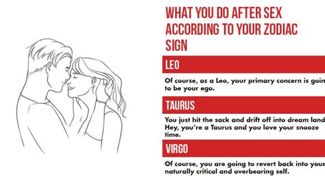 What You Do After Sex According To Your Zodiac Sign Wish You Were Here