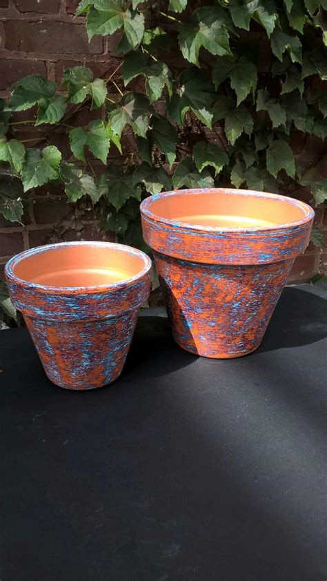 Clay hot pots has pledged to revive the ancient indian clay cooking. (Set of 2) Distressed Terra Cotta Pots (Hand Painted) for sale in Kingston, PA - 5miles: Buy and ...