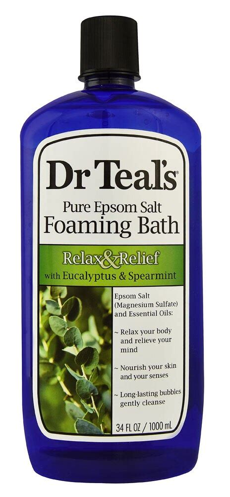 Dr Teals Foaming Bath With Pure Epsom Salt Eucalyptus And Spearmint 34 Fl Oz Vitacost