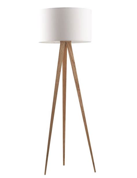Zuiver Tripod Floor Lamp From Wood Natural White 151x50cm