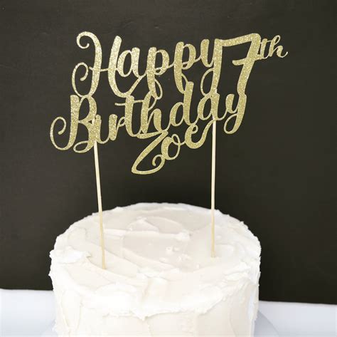 Birthday Cake Topper Custom Birthday Decorations Name Birthday Cake